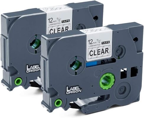 Label Orison 2PK TZe-131 TZ-131 Compatible with Brother P-Touch Label Tape TZ2 131 Standard Laminated PT-D210 PT-H100 PT-1880 Black on Clear 1/2 Inch (12mm) x 26.2ft (8m) in Saudi Arabia