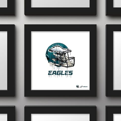 Trends International Gallery Pops NFL Philadelphia Eagles - Drip Helmet Wall Art Wall Poster, 12.00" x 12.00", Black Frame Version in Saudi Arabia