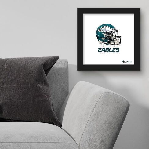 Trends International Gallery Pops NFL Philadelphia Eagles - Drip Helmet Wall Art Wall Poster, 12.00" x 12.00", Black Frame Version in Saudi Arabia
