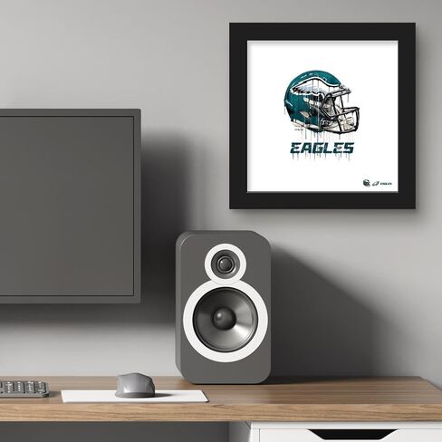 Trends International Gallery Pops NFL Philadelphia Eagles - Drip Helmet Wall Art Wall Poster, 12.00" x 12.00", Black Frame Version in Saudi Arabia