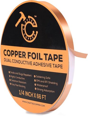 Conductive Copper Tape 100% Pure Double Sided Adhesive Copper Foil Tape for Stained Glass, Guitars, EMI Shielding, Electric Connections, Repairs, Grounding, Craft (2INCH*33FT) in Saudi Arabia