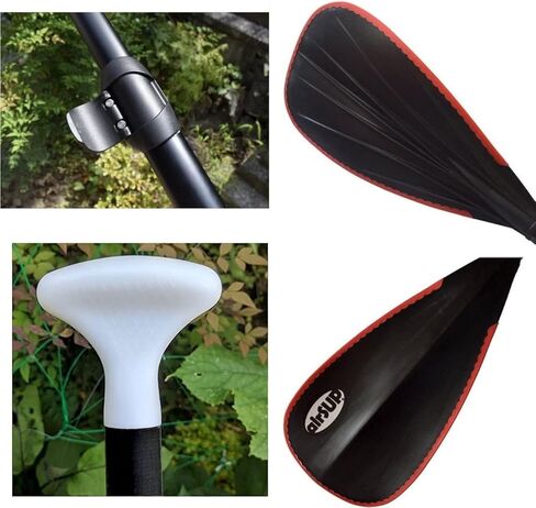 Tough 2 Piece Compact Paddle for Inflatable SUP Light 31oz with Oval Shaft - no Twist (Black-Red) in Saudi Arabia
