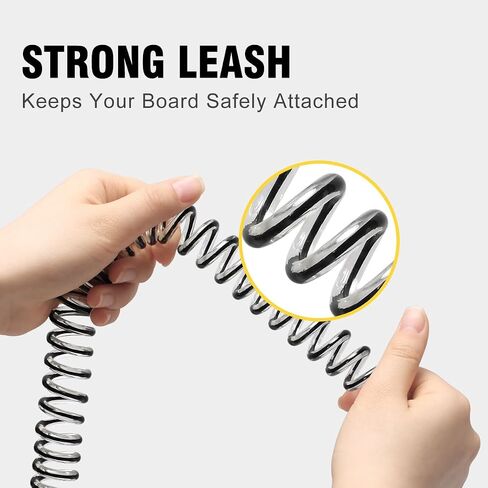 SUP Leash 11 Foot Coiled Stand Up Paddle Board Surfboard Leash Stay on Board Ankle Strap with Waterproof Wallet/Phone Case in Saudi Arabia