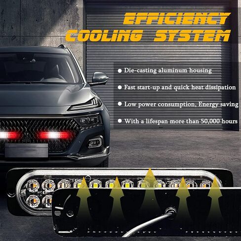 DIBMS LED Strobe Emergency Flashing Light, 2x Surface Mount Amber LED Beacon Hazard Warning Light Flashing Strobe Light Bar For Car Truck Van Construction Off Road Vehicle Trailer in Saudi Arabia