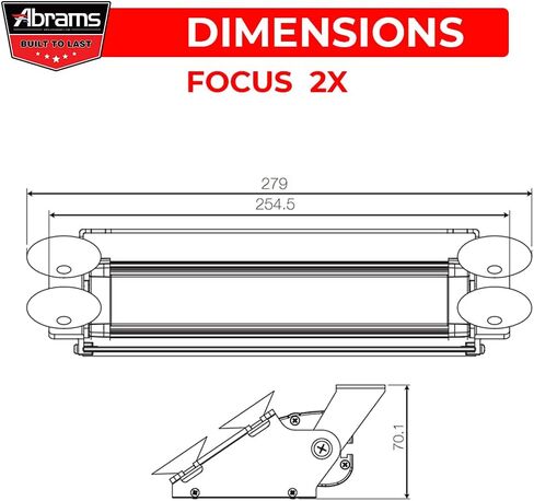 سلسلة Abrams Focus 2X (العنبر/الأبيض) 36 وات - 12 مصباح LED لجرافة الثلوج مركبة شاحنة الزجاج الأمامي لوحة تحذير قوية وشريط إضاءة سطح السفينة in Kuwait