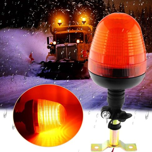 60 LED Rotating Flashing Amber Beacon Light, Flexible Mount Strobe Lamp with Plug Bracket Tractor Emergency Warning Light For Forklift Truck Tractor Snow Plow, 9.45X5 Inch in Saudi Arabia