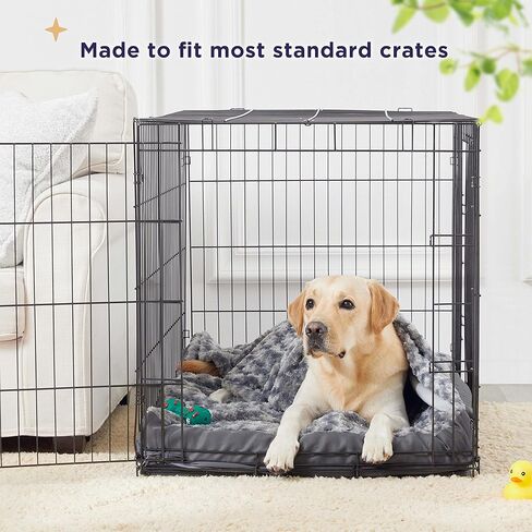 WESTERN HOME WH Large Orthopedic Dog Bed for Medium, Large and Extra Large Dogs, Egg-Crate Foam Pet Bed Mat with Rose Plush Removable Cover, Waterproof Lining, and Non-Slip Bottom, Machine Washable in Kuwait