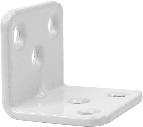 90 Degree L Shaped White Right Angle Bracket Corner Brace Support with Screws,28x28x34X2mm(L*W*H*T),Pack of 10 in Saudi Arabia
