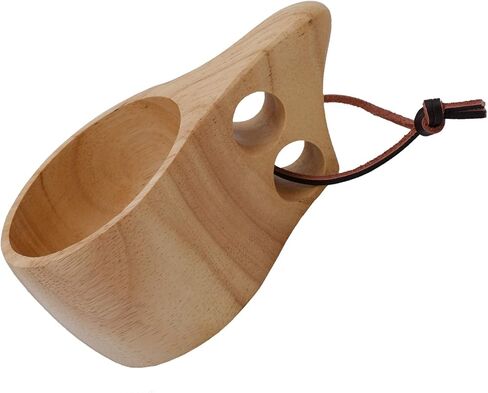 Portable Wodden Cup Nordic Style Kuksa Camp Cup Outdoor Coffee Mug for Camping Backpacking Hiking Hunting Bushcraft in Kuwait