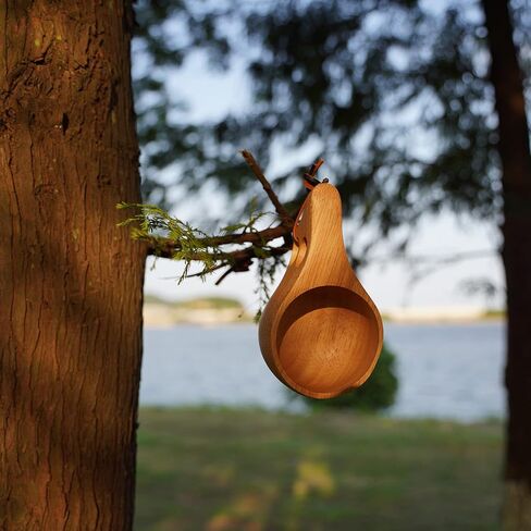 Portable Wodden Cup Nordic Style Kuksa Camp Cup Outdoor Coffee Mug for Camping Backpacking Hiking Hunting Bushcraft in Kuwait