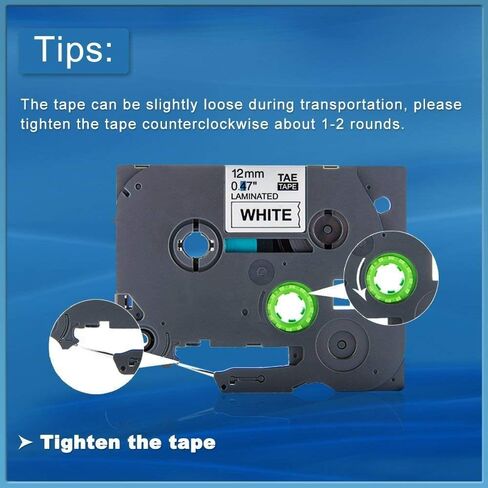 6 عبوات استبدال شريط ملصقات TZe 12 مم 0.47 بوصة شريط مصفح قياسي لـ TZe-231 TZe-131 TZe-431 TZe-531 TZe-631 TZe-731 متوافق مع صانع الملصقات Brother P Touch PT-D210 PT-H110 PT-D600، 26.2 قدم in Kuwait