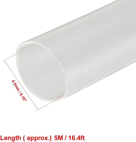 uxcell Heat Shrink Tubing, 4.5mm Dia 2:1 Heat Shrink Wrap Cable Sleeve Heat shrink Tube 5m Length Clear in Saudi Arabia