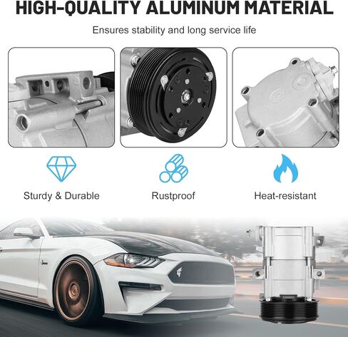 ضاغط تكييف هواء جديد مع قابض لـ 1997-2001 Ford F150 4.6L 5.4L، 97-99 F250 4.6L 5.4L، 99-07 F250 F350 Super Duty 5.4L 6.0L 6.8L in Kuwait