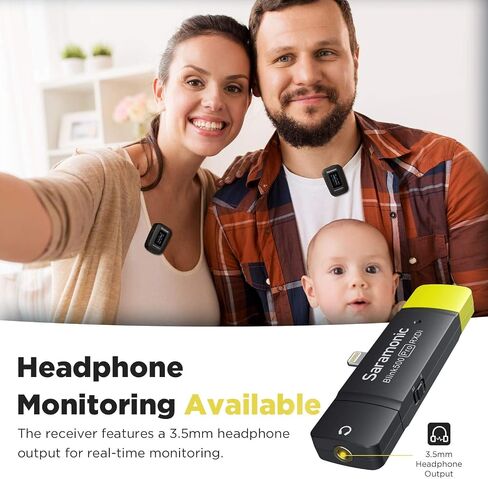 Saramonic Upgraded Blink500 Pro B2 2.4GHz Dual-Channel Wireless Lavalier Microphone for DSLR Video Camera Android iPhone Tablet PC Computer Recording Facebook YouTube Podcast Vlog Interview (B2) in Saudi Arabia