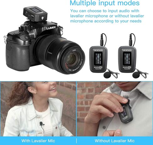 Saramonic Upgraded Blink500 Pro B2 2.4GHz Dual-Channel Wireless Lavalier Microphone for DSLR Video Camera Android iPhone Tablet PC Computer Recording Facebook YouTube Podcast Vlog Interview (B2) in Saudi Arabia