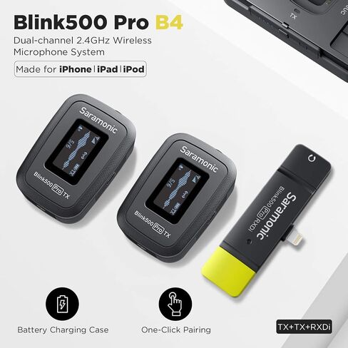 Saramonic Upgraded Blink500 Pro B2 2.4GHz Dual-Channel Wireless Lavalier Microphone for DSLR Video Camera Android iPhone Tablet PC Computer Recording Facebook YouTube Podcast Vlog Interview (B2) in Saudi Arabia