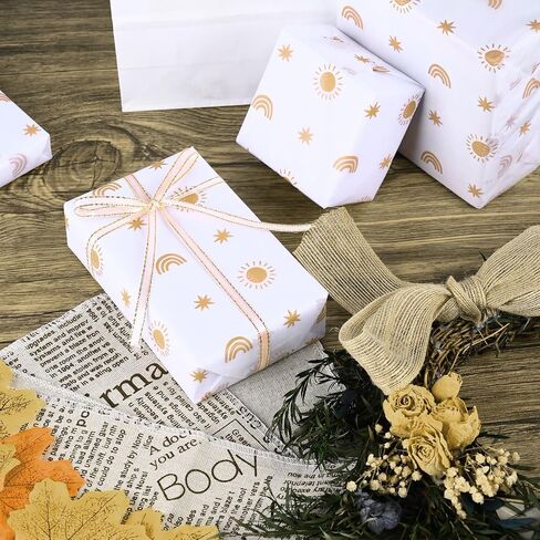 100 Sheets 20 * 14 Inches Sunshine Boho Rainbow Tissue Paper for Gift Wrapping Boho Wrapping Paper Printed Pastel Tissue Paper Bulk for Gift Bags for Birthday Wedding Baby Shower DIY Craft in Saudi Arabia