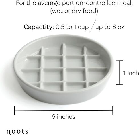 Ceramic Slow Feeder Cat Bowl - Whisker-Friendly, Anti-Vomiting Puzzle Feeder for Cats and Small Dogs, Non-Flip, Interactive Slow Feed Bowl for Weight Management, Dishwasher/Microwave Safe (Blue) in Saudi Arabia
