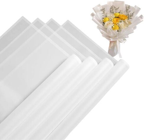 Foxegg Black Flower Wrapping Paper Waterproof Floral Bouquets Wraps Korean Florist Supplies for DIY Crafts, 23.6x23.6 Inch, 20 sheets (Black) in Saudi Arabia