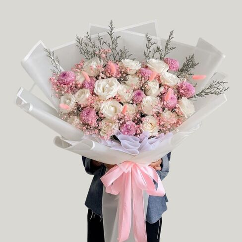 Foxegg Black Flower Wrapping Paper Waterproof Floral Bouquets Wraps Korean Florist Supplies for DIY Crafts, 23.6x23.6 Inch, 20 sheets (Black) in Saudi Arabia
