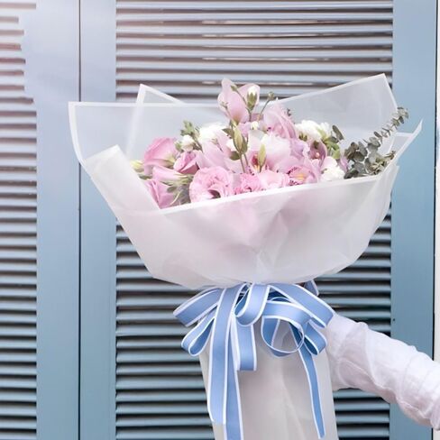 Foxegg Black Flower Wrapping Paper Waterproof Floral Bouquets Wraps Korean Florist Supplies for DIY Crafts, 23.6x23.6 Inch, 20 sheets (Black) in Saudi Arabia