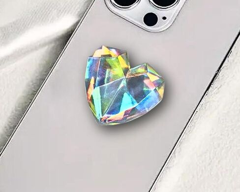 Cute Shiny Bling Bling Heart Diamond Gemstone Crystal Phone Grip Expandable Retractable Phone Holder in Saudi Arabia