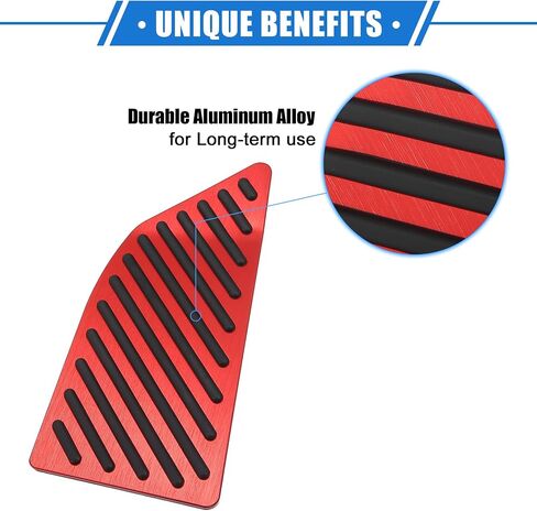 Car Foot Rest Pedal Cover Pad Compatible for Toyota Corolla 2019-2020, Antislip Aluminum Alloy Red in Saudi Arabia