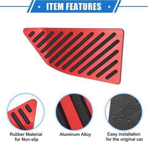 Car Foot Rest Pedal Cover Pad Compatible for Toyota Corolla 2019-2020, Antislip Aluminum Alloy Red in Saudi Arabia