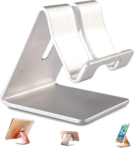 Tablet Stand,Phone Stand,Aluminum Solid Portablet Desktop Holder Dock Compatible with Phone 13 12 11 XR MAX XS Max XR,New iPad 2018 Pro 9.7, 10.5, Air Mini 2 3 4, Kindle Tab (4-13 Inch) -Black in Saudi Arabia