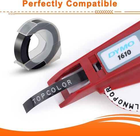 15 حزمة شريط ملصقات ثلاثي الأبعاد متوافق مع شريط ملصقات النقش Dymo 3/8 بوصة شريط بلاستيكي ذاتي اللصق لمنظم صانع الملصقات Xpress Pro 12965 12966 Office-Mate II 154000 in Kuwait