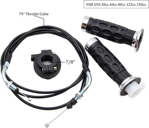 Throttle Twist Grip Set, PRO BAT, Universal Throttle Twist Grip Set with 82"/2080mm Scooter Throttle Cable for 50cc 80cc 125cc 150cc GY6 4 Stroke Scooter Motorcycle Moped ATV in Saudi Arabia