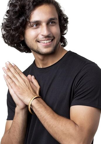 Traditional Indian Designer Stylish Self Design Amritsari Gold Colour Sikh Kada for Men in Saudi Arabia