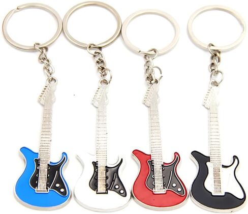 سلسلة مفاتيح جيتار باس للرجال والنساء، هدايا عيد الميلاد لعازف الجيتار الكهربائي للأولاد والبنات، سلسلة مفاتيح جيتار كهربائي للاعبي الجيتار، 4 قطع in Kuwait