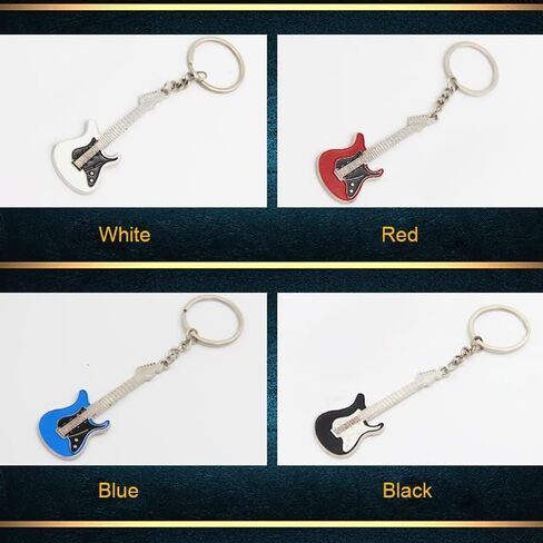 سلسلة مفاتيح جيتار باس للرجال والنساء، هدايا عيد الميلاد لعازف الجيتار الكهربائي للأولاد والبنات، سلسلة مفاتيح جيتار كهربائي للاعبي الجيتار، 4 قطع in Kuwait