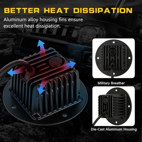 BIGLION.X 4 بوصة العنبر فلوش جبل LED القرون 80W السوبر مشرق الفيضانات القيادة ضوء جولة احتياطية ضوء LED ضوء العمل عكس الضوء شواء جبل ضوء للشاحنات UTV ATV SUV جيب 4x4 سيارة in Kuwait