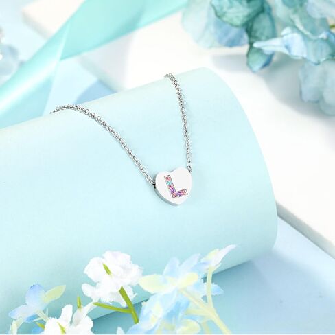 UNGENT THEM Back to School Gifts, Letter Heart Crystals Necklace for Girls, First Day Of School Gift for Daughter Granddaughter Niece in Saudi Arabia