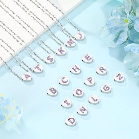 UNGENT THEM هدايا العودة إلى المدرسة، قلادة كريستال على شكل قلب للفتيات، هدية اليوم الأول للمدرسة للابنة والحفيدة وابنة الأخت in Kuwait