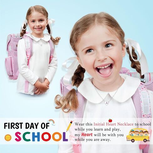UNGENT THEM Back to School Gifts, Letter Heart Crystals Necklace for Girls, First Day Of School Gift for Daughter Granddaughter Niece in Saudi Arabia