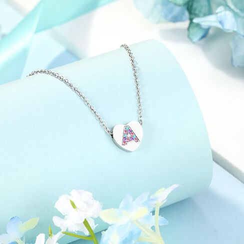 UNGENT THEM Back to School Gifts, Letter Heart Crystals Necklace for Girls, First Day Of School Gift for Daughter Granddaughter Niece in Saudi Arabia
