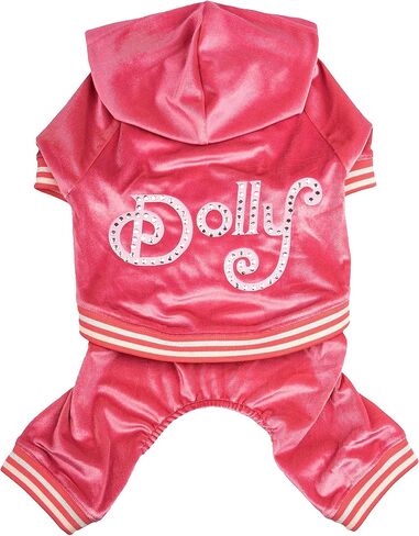 بدلة رياضية للكلاب من دوجي بارتون دوللي بأحجار الراين - مقاس X-Large، وردي in Kuwait