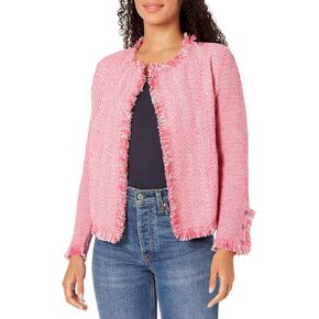 NIC+ZOE Women's Fringe Mix Knit Jacket