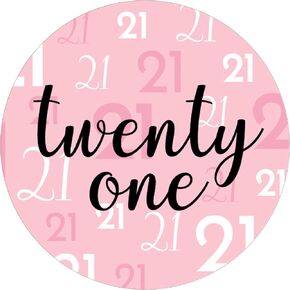 Pink, Black, and White Birthday Party Favors- Thank You Labels, Envelope Seals, Candy Stickers - 40 Count (21st Birthday)