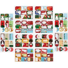 Christmas Stickers Labels,108 PCS Christmas Tags Stickers Christmas Name Gift Labels Self-Adhesive Gift Labels Christmas Xmas Gift Tag Stickers for Wrapping