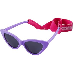 Mud Pie Girls Baby Sunglasses with Strap Set, Cat Eye, 0-2 Years