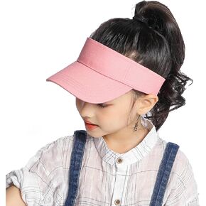 Visor Ponytail Sun Hat for Kids - Wide Brim Summer Beach Outdoor UV Protection Cap