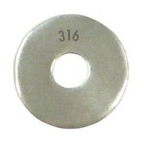 Small Parts 316 Stainless Steel Flat Washer, Plain Finish, Meets ANSI B18.22.1, #10 Hole Size, 7/32" ID, 1/2" OD, 0.049" Nominal Thickness (Pack of 100)