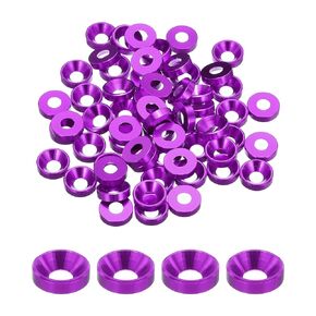 MECCANIXITY M2 Cone Cup Countersunk Washers,Anodized Aluminum Gaskets Cup Head Washer Gasket for Screw RC/FPV/PC/Drone/Mechanical Accessories Model Parts, Pack of 60 (Dark Blue)