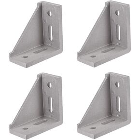 uxcell Corner Bracket Gusset, 80mm x 80mm for 4040 Series Aluminum Extrusion Profile, 4 Pcs (Silver)