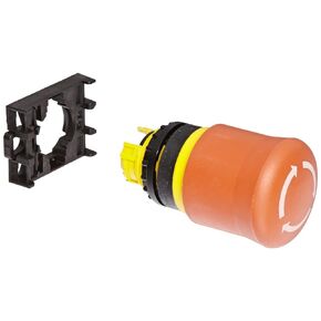 Eaton M22-PVT Mushroom Head Pushbutton, 22mm Diameter, Red Actuator, Twist Release Action