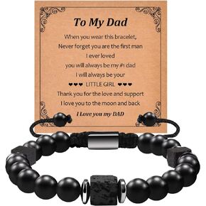 To My Dad/Man/Son/Boyfriend/Husband Bracelet, Cross Bracelet Fathers Gifts for Him Men, Confirmation Fathers Day Easter Anniversary Birthday Gift for Boyfriend Husband Fiance